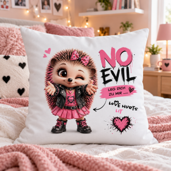 Punk Igelbraut Kissenbezug auf einem Teenie Mädchenbett